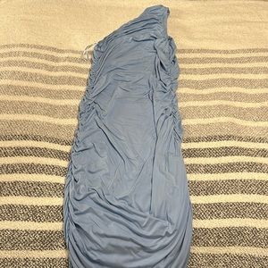 SHEIN SXY One Shoulder Ruched Asymmetrical Hem Bodycon Dress